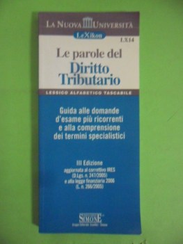 parole del diritto tributario. lessico alfabetico tascabile