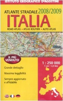 atlante stradale d\'italia 08/09 +cdrom  1:250.000  1cm=2,5km