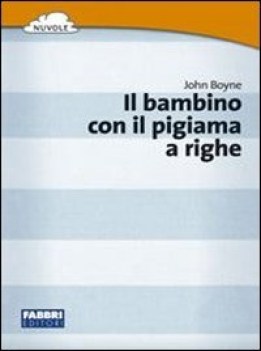 bambino con il pigiama a righe