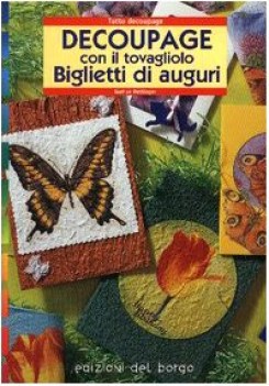 decoupage con il tovagliolo biglietti di auguri