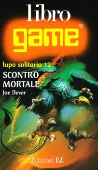 scontro mortale  (lupo solitario 12) copertina con riquadro azzurro