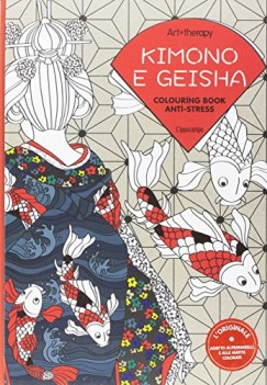 art therapy kimono e geisha colouring book anti-stress