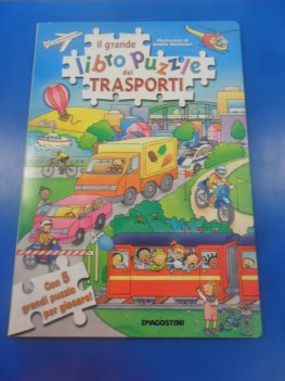 Grande libro puzzle dei trasporti  con 5 grandi puzzle per giocatore