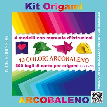 kit origami 30 colori arcobaleno con gadget