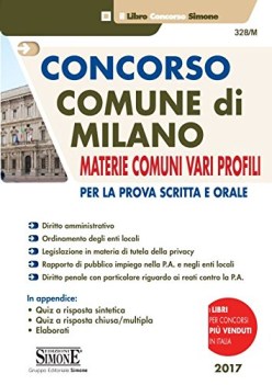 concorso comune di milano materie comuni vari profili