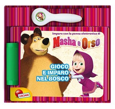 masha e orso gioco e imparo nel bosco