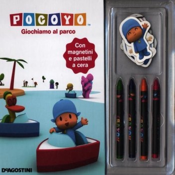 pocoyo giochiamo al parco + magneti e pastelli di cera