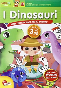 mondo dei dinosauri con adesivi