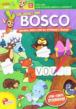 amici del bosco colora gioca stickers