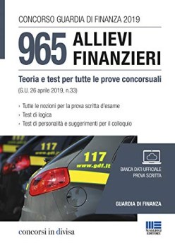 concorso guardia di finanza 2019 965 allievi finanzieri teoria e tes