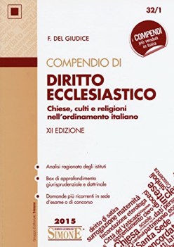 compendio di diritto ecclesiastico chiese culti e religioni nell\'ordinamento ita