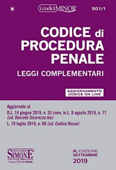 codice di procedura penale e leggi complementari ediz minor con agg