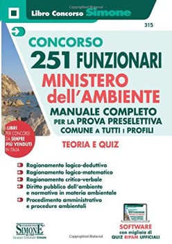 concorso 251 funzionari ministero dellambiente  manuale completo per