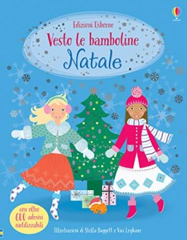 natale vesto le bamboline con adesivi ediz a colori