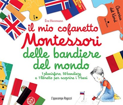 mio cofanetto montessori delle bandiere del mondo con gadget