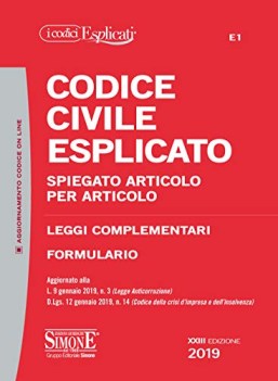 codice civile 2019 esplicato spiegato articolo per articolo leggi complem