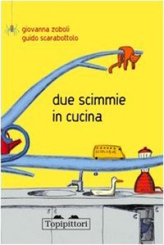 due scimmie in cucina