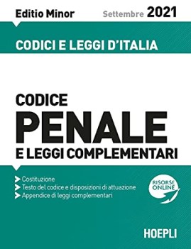 codice penale e leggi complementari settembre 2021 editio minor vol