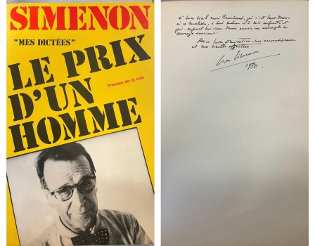 prix d\'un homme (mes dictees) simenon AUTOGRAFATO