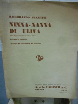 ninna nanna di uliva per canto e pianoforte AUTOGRAFATO