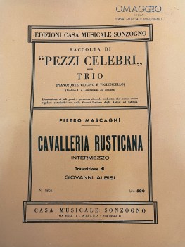 raccolta di pezzi celebri per trio cavalleria rusticana intermezzo