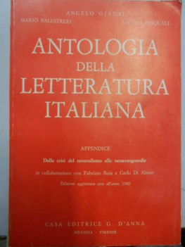 antologia della letteratura italiana appendice