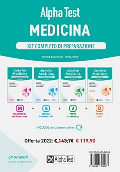 alpha test medicina kit completo di preparazione nuova ediz con software