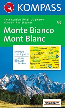 carta escursionistica n. 85 svizzera alpi occidentali monte bianco