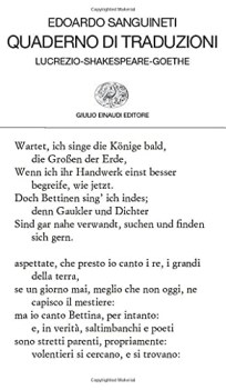 quaderno di traduzioni lucrezio  shakespeare  goethe