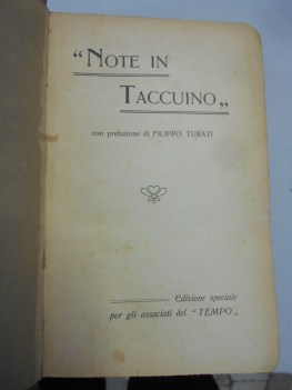 note in taccuino con prefazione di filippo turati