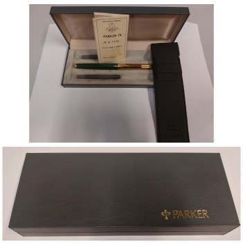 parker 75 stilografica con CUSTODIA PORTAPENNA RICARICHE CERTIFICATO