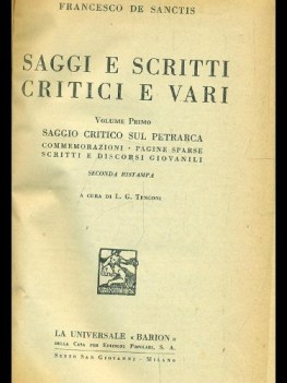 saggi e scritti critici vari