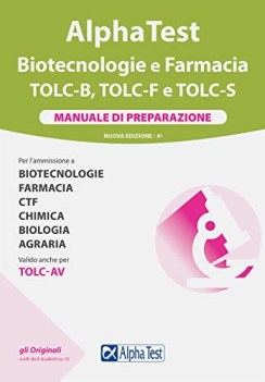 alpha test biotecnologie e farmacia tolc-B tolc-F e tolc-S manuale 2022-23