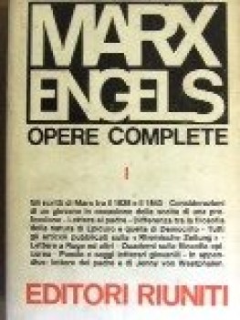 marx engels opere complete I 1835-1843