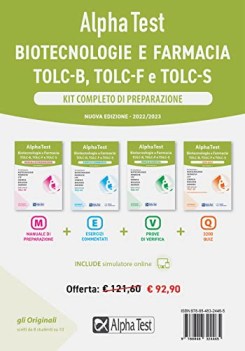 alpha test biotecnologie e farmacia kit completo (4 TOMI)