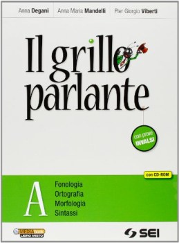 grillo parlante a+quaderno +cd italiano, gramm. medie