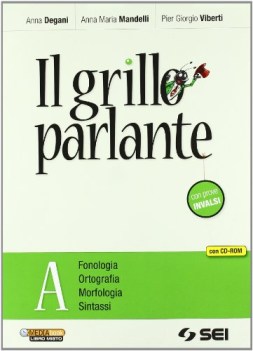 grillo parlante a+b+quaderno +cd italiano, gramm. medie