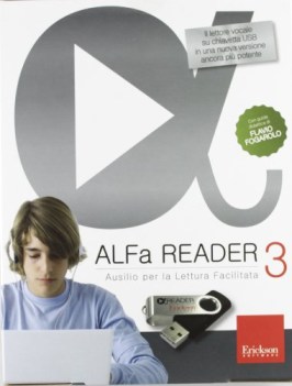 alfa reader 3 KIT libro + chiavetta USB 8 GIGA + 3 voci sintetiche