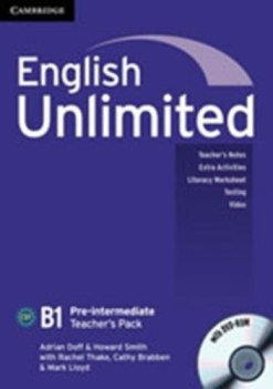 english unlimited teacher\'s book B1 pre-int +DVD