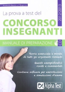 prova a test del concorso insegnanti MANUALE di preparazione + cd