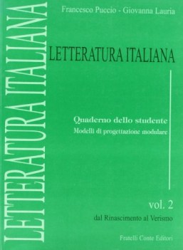 letteratura italiana 2, quaderno v.e.