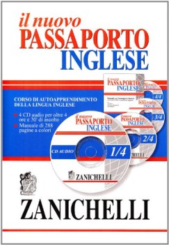 nuovo passaporto inglese MANUALE+4CD AUDIO corso di autoapprendimento