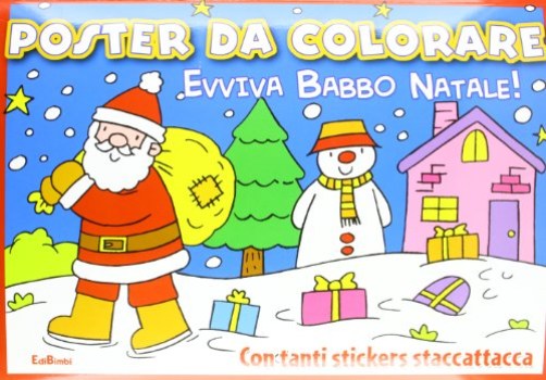 evviva babbo natale! - la slitta di babbo natale (poster da colorare)