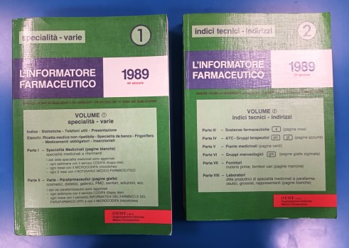 Informatore farmaceutico 1989 49edizione. 2 volumi