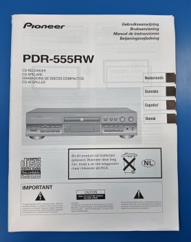 Pioneer PDR-555RW compact disc registrabile istruzioni per l\'uso nl-sve-spa-den