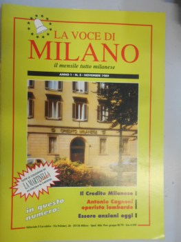 voce di milano numero 3 - novembre 1989 anno 1 mensile tutto milanese