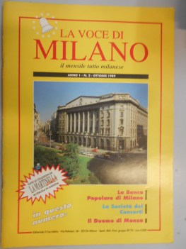 voce di milano numero 2 - ottobre 1989 anno 1 mensile tutto milanese