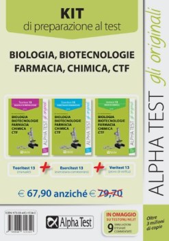 kit biologia biotecn. farmacia chimica agraria CTF 13 teoria+eserc.+veritest