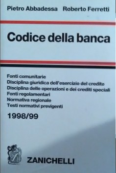 codice della banca 1998/99