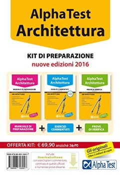 alpha test architettura 3 KIT (3tomi) manuale+esercizi+prove di verifica